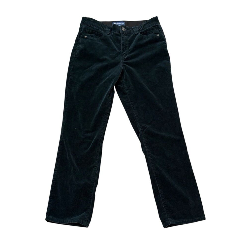 Democracy “Ab”Solution Deep Green Corduroy Straight Leg Pants Size 12P Petite